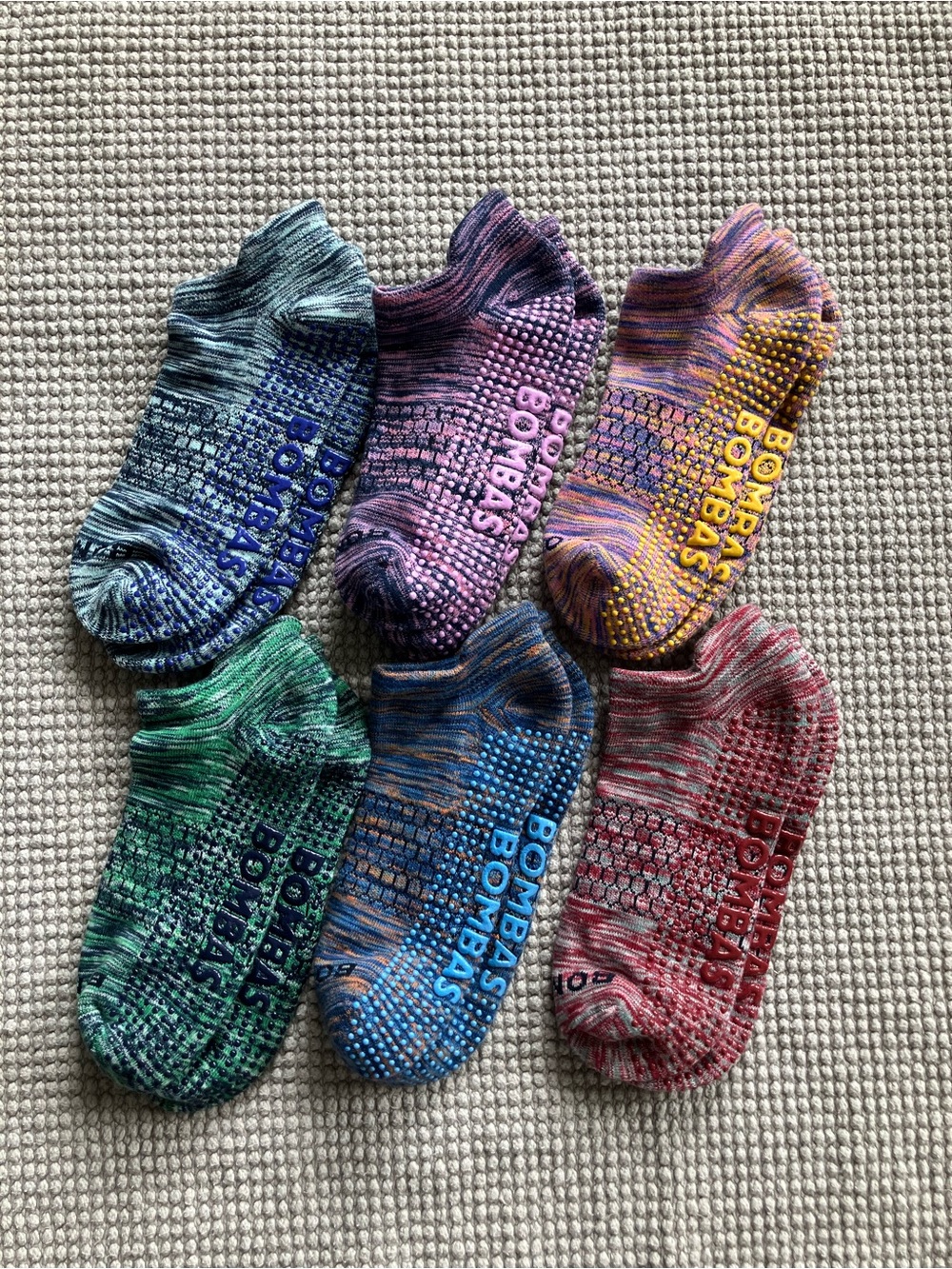 Bombas Lot of 6 Pairs Grippers Ankle Sock (M) assorted colours